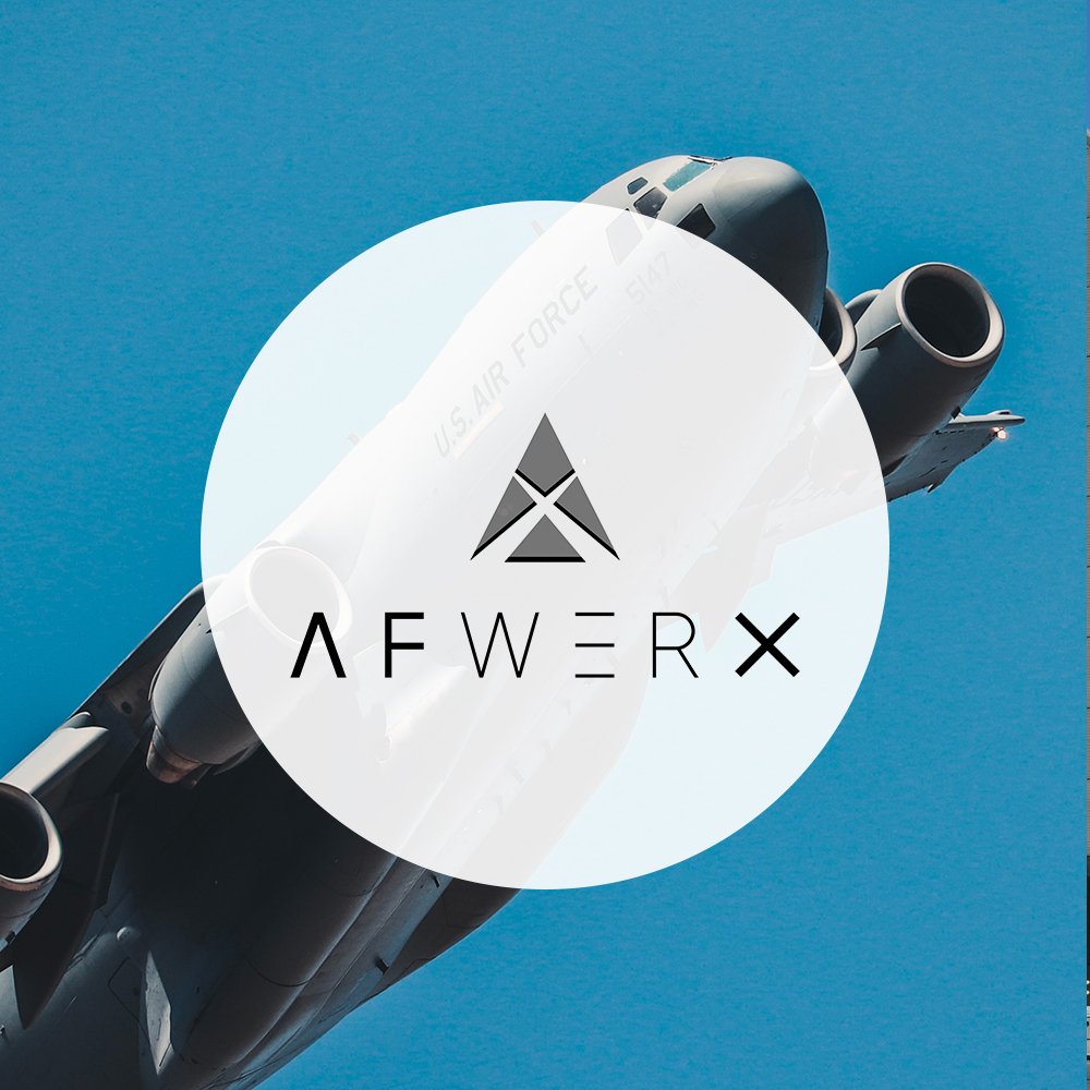 AFWERX logo over a USAF plane